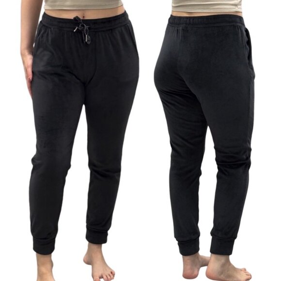 Z Supply Evalyn Silky Velour Drawstring Jogger Pant in Onyx Women's Size S - Picture 1 of 15
